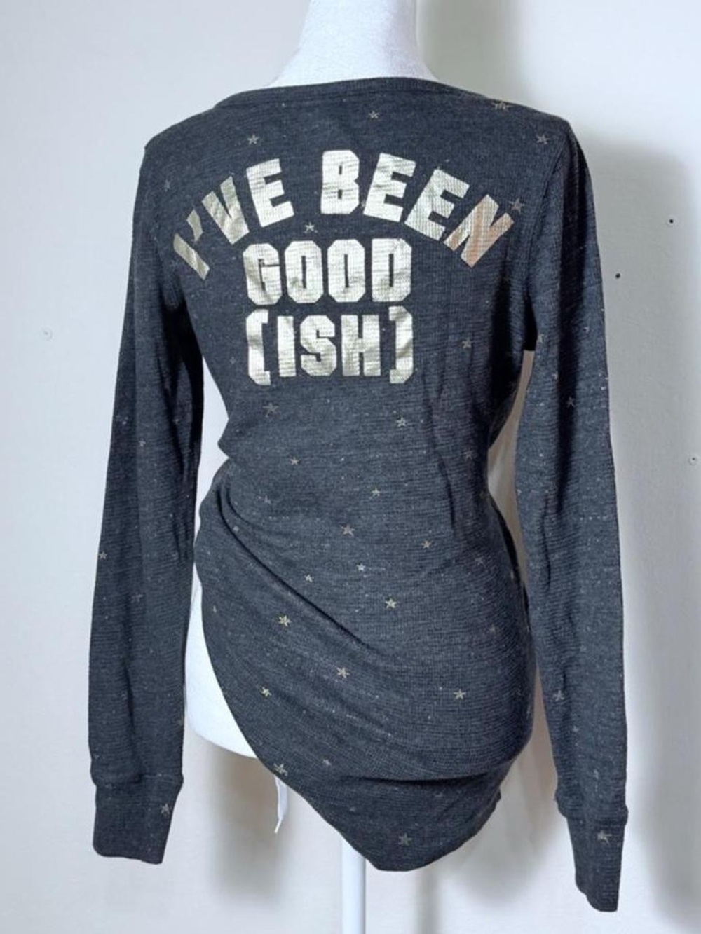 Victoria’s Secret Gray 'I've Been Good(ish)' Long Sleeve